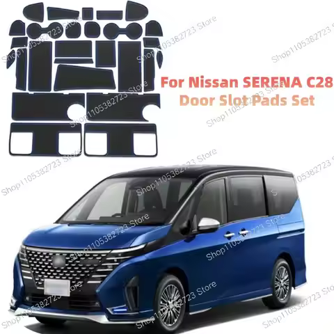 Door Slot Pad Storage Box Dust-proof Mat Cup Holder Anti-slip Pad For Nissan SERENA C28 Interior Acc