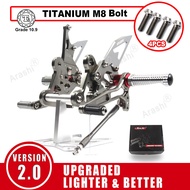 Arashi Version 2.0 Footrest CNC Adjustable Rearset Foot Peg Pedal For SUZUKI GSR750 GSR 750 2011 201