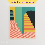 Fomex wall paintings, "Colorful Ascents" Poster, wall decor, bedroom, double-sided adhesive, printed