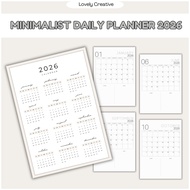 Minimalist Daily Planner 2026 | (Saiz A4)