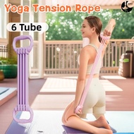 6 Tube Yoga Tension Rope Yoga Resistance Band Elastic Pull Muscle Band for Body Slimming Training