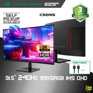 TITAN ARMY 32" Curved QHD 240Hz/260Hz 1MS HDR10 99%sRGB HDMI2.1 1500R Gaming Monitor (C32A1S)- [2560