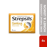 STREPSILS Sore Throat Lozenges Soothing Honey & Lemon 6s