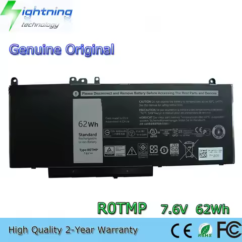 New Genuine Original R0TMP 7.6V 62Wh Laptop Battery for Dell Latitude E5450 E5550 ROTMP CN-0FDX0T FD