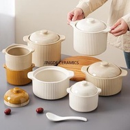 1個陶瓷防水磁磚內膽，家用大容量燉鍋，蒸蛋燉鍋，雙耳燕窩燉鍋