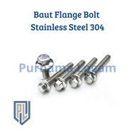 Flange Bolt Bolt M5 x 12 (1.2 cm) Stainless 304 A2-70 (7 keys)