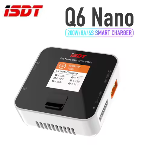 ISDT Q6 Nano BattGo 200W 8A Lipo Battery Charger white Pocket for RC Racing Drone Plane 1-6S Lipo Ba