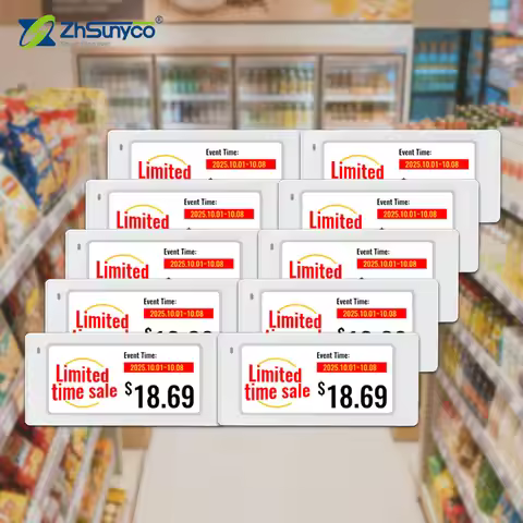 10pcs 2.9 Inch Size Digital Price Tag ESL Four Color E-ink Epaper Display Electronic Shelf Label