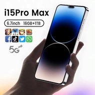 Global Version I15 Pro Max SmartPhone 16GB+1TB Dual Sim Unlocked Mobile Phones 6.8 Inch HD Original 4G/5G Cellular Phone