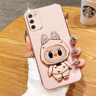 VRQR Labubu Casing for Samsung Galaxy A02S M02S F02S A03S A30 A20 M10S A10S M01S A20S Rotating Brack