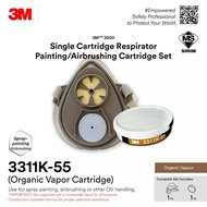 3M 3200 + 3M 3311K-55 Set Single Cartridge Respirator + Organic Vapour Cartridge *1 set*