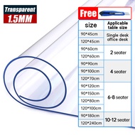 ✨4-12 Seater ✨5MM Pvc Table Cover Transparent Rectangular Heat Resistant Waterproof soft glass PVC T