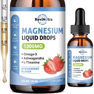 Triple Magnesium Complex Liquid Drops, 1300mg Magnesium Glycinate, Taurate & Citrate with Omega3, L-