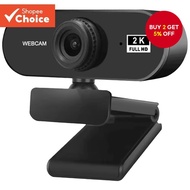 Computer Webcam HD For PC 2K Min i Web Camera with Microphone USB  2.0 Web Cam For Mac Laptop Deskto