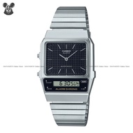 CASIO AQ-800E-1A Unisex VINTAGE Analog-Digital Watch Dual Time SS Bracelet Black *Original
