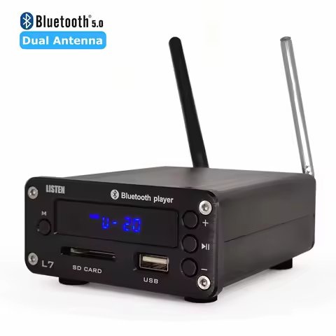 L7 HiFi Bluetooth 5.0 Receiver DAC Stereo Audio Preamp USB Music Player FM Radio Headphone Amp Suppo