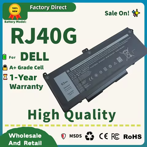 Factory Direct! WY9DX RJ40G Laptop Battery For DELL Latitude 5420 5520 Precision 15 3560 Dell P137G 