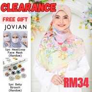 💯 MINAZ HIJAB 55 Free Gift JOVIAN Face Mask Baby Brooch New Clearance Sale KEBAYA ROSE QUARTZ Bawal 