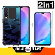 PACKAGE 2 IN 1 Case Vivo Y17 / Y15 / Y12 Fusion Sliding Army Protector