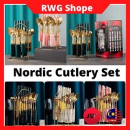 [READY STOCK] Nordic Cutlery Viral Sudu Kayangan Sudu Hotel Cutleries Dinnerware Set Sudu NORDIC Spoon