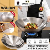 Pembelian berbilang orang WB Kuali Stainless Steel with Golden Handle for Gas Stove Stainless Steel 