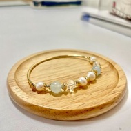 【海浪贈禮】水晶手鍊－18K包金/天然隨形珍珠/海藍寶/白水晶