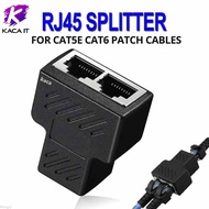 หัวต่อแยกสายแลน ออกเป็น 2 เส้น(ใช้ได้ทีละเส้น) RJ45 Cat6 Cat5e Splitter 1 to 2 Way LAN Network Ethernet Adapter