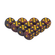 JIANGF 10Pcs/set ของเล่นตามบทบาท ลูกเต๋า DND สีโปร่งแสง D6 12มม. สี6ด้าน ลูกเต๋าหลายด้าน หลายเหลี่ยม