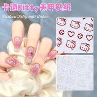 Nail Art Sticker Cartoon Hello Kitty Cute Cat Stars KT Cat Adhesive Nail Stickers 美甲贴纸 卡通猫星星可爱凯蒂猫咪黑白