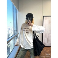 Acne Studios Printing Cotton White Oversize Long Sleeve Tshirt Men Women  Summer Coat Simple O-Neck 