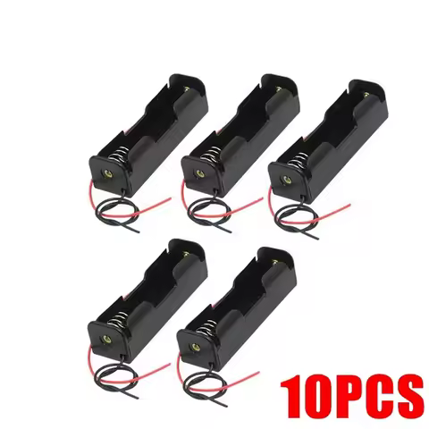 10pcs 18650 Battery Cases Holder 3.6V-4.2V Power Bank Plastic Storage Box Case With Lead Wire 1X 186