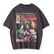 OVERSIZE T-SHIRT MARVEL WANDA VISION AGATHA ALL ALONG VINTAGE TEE (DARK GRAY T-SHIRT)
