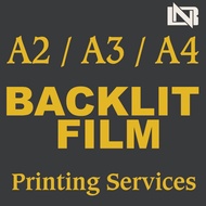 BACKLIT FILM A4, A3, A2 MENU - Restaurant, Cafe, Bar, Shop, LED light box, Design & Display