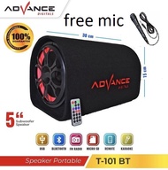 Speaker Subwoofer Advance T-101BT Bluetooth Karaoke Radio T101BT Aktif  free mic