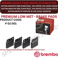BREMBO GENUINE DISC BRAKE PAD (REAR) FOR ASTON MARTIN DB9 [VOLANTE] '04-16YR / DBS [VANTAGE] '06-17Y