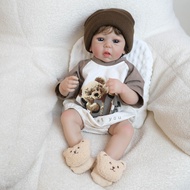 19-Inch Gray Bear Romper Ward Simulation Rebirth Doll Send Children Accompanying Holiday Birthday Gi