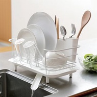 日本RISU 加大型杯盤碗碟瀝水籃(附筷筒)-2色可選