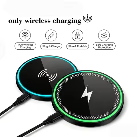 Fast Wireless Charger for IPhone17 16 15 14 13 12 X XR XS Max 8 for Samsung S24 S23 S22 S10 S20 Note