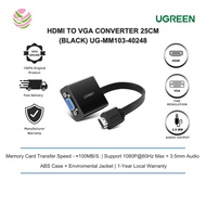UGREEN HDMI TO VGA+3.5MM AUDIO 25CM CONVERTER (BLACK) UG-MM103-40248