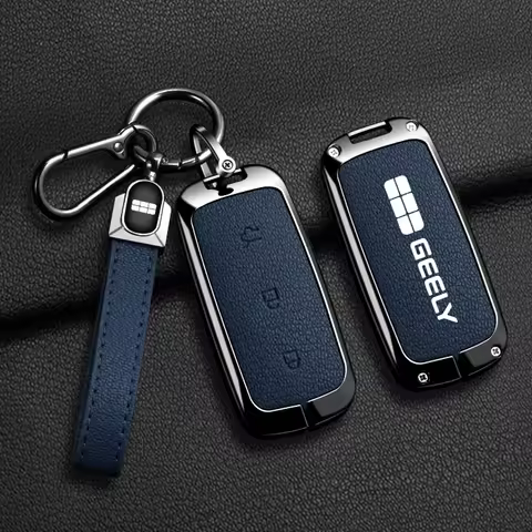 Zinc Alloy Leather Car Key Case Geely EX5 Galaxy E5 L6 L7 EMI NO.1 Proton e.MAS 7 5 E8 Starry 8 Key 