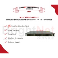 [READY STOCK ] Cisco WS-C3750G-48TS-S Cisco Catalyst switch 3750 48 10/100/1000T + 4 SFP + IPB Image