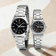 Couples Quartz Watch Set, 3ATM Waterproof Stainless Steel Casual & Formal Wristwatch, Model CASIO MT