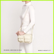 ◨ ♈ ⊙ The house of little bunny brick pu bag mall pull out leather shoulder and sling bag (no box)