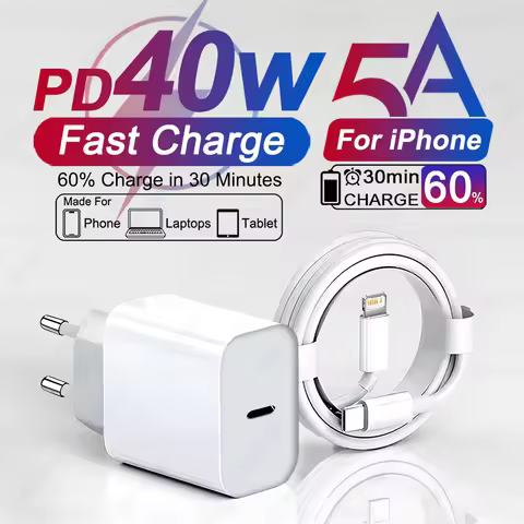 For Apple 40W For iPhone Charger USB Type C Fast Charger For iPhone 16 15 14 13 12 11 Pro Max Plus P