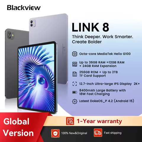 Blackview LINK 8 Tablet 12.7" 2K Display Octa-Core MT8781, 8400mAh Battery, 18W Fast Charging 16MP C