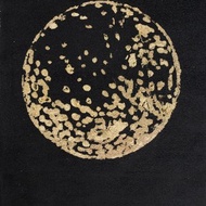 Planet Painting Mars Universe Original Art Space Night Wall Art Black hole Gold
