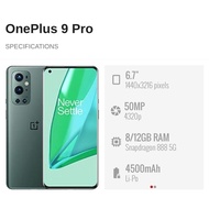 Used OnePlus 9 Pro 5G || 12GB+256GB || Snapdragon 888 5G(5nm) || AMOLED Wireless Charging Phone