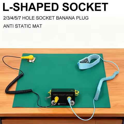 Professional Anti Static ESD Ground Socket L Shaped Socket Banana Plug ESD Wrist Strap Grounding Wir