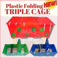 Plastic Folding Triple Cage for Gamefowl Derby