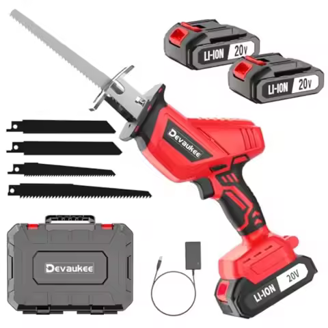 Cordless Reciprocating Saw 20V Battery Powered 0-3500SPM Electric Sawzall with 4 Blades Variable Spe